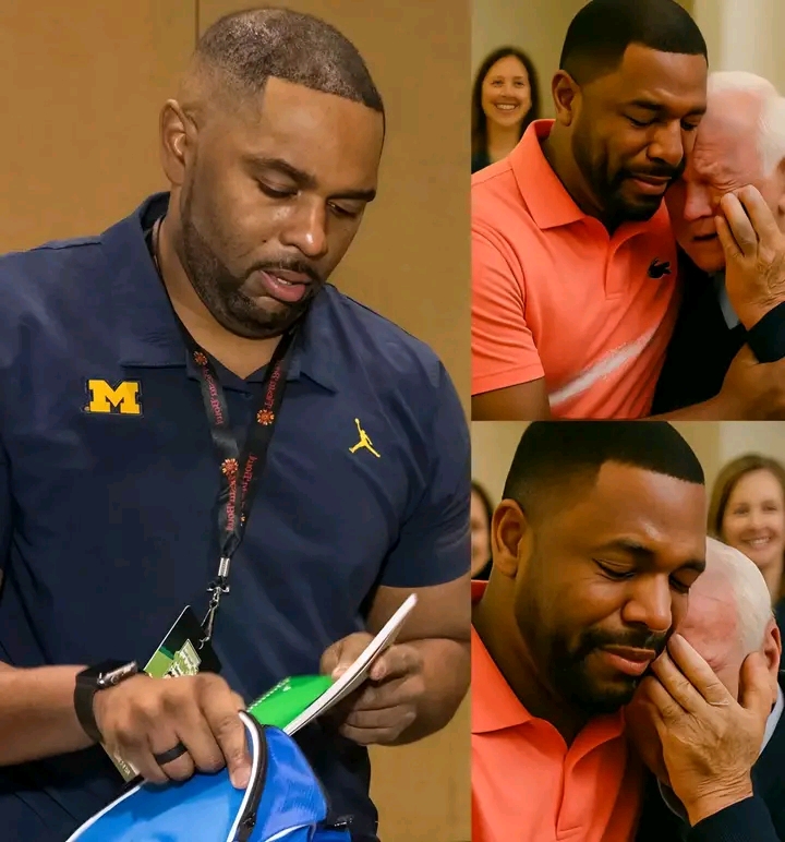 Breaking: Sherrone Moore Discovers His Old School Janitor Still Working at 79 Years Old and Surprises Everyone…