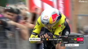 Wout van Aert geeft toe dat hij ‘ver weg’ is na teleurstellende tijdrit in de Giro d’Italia