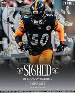 BREAKING NEWS: Steelers Free-Agent Linebacker Elandon Roberts…