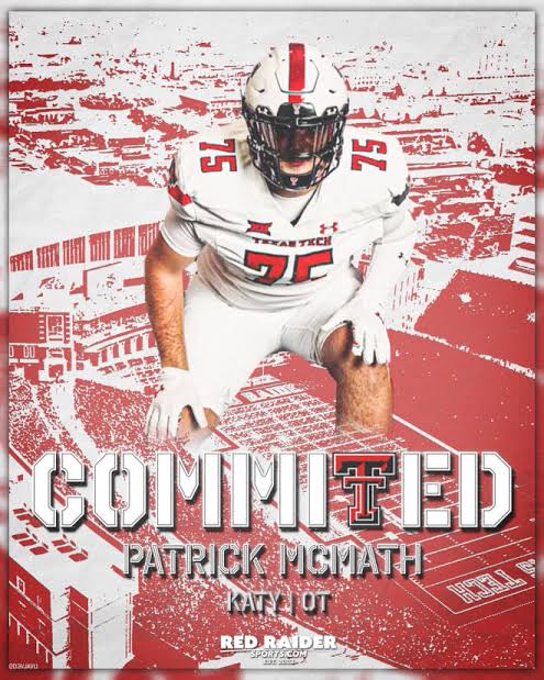 News Confirmed: Patrick McMath is OL commit No. 1 for Texas Tech in 2025…
