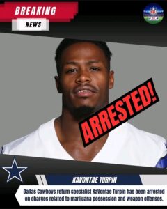 BREAKING NFL SHOCKER: Dallas Cowboys Star Return Specialist KaVontae Turpin Arrested on Marijuana and Weapon-Related Charges — Full Details Expected Soon….